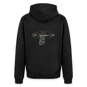 Pferdehuf The Equestrian Edit - Unisex Premium Bio Zip Hoodie - Schwarz - Hinten - Nico (187cm)