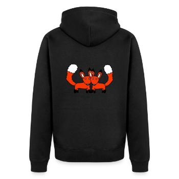 2 Foxes Couple In Love Two Friends Love Team Cute - Unisex Premium Organic Zip Hoodie - black - Back - Nico (187cm)