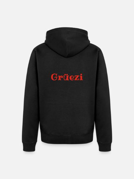 Grüezi - Schweiz - Zwitserland - Zwitserland - Zwitserland - Uniseks Premium bio ziphoodie - zwart