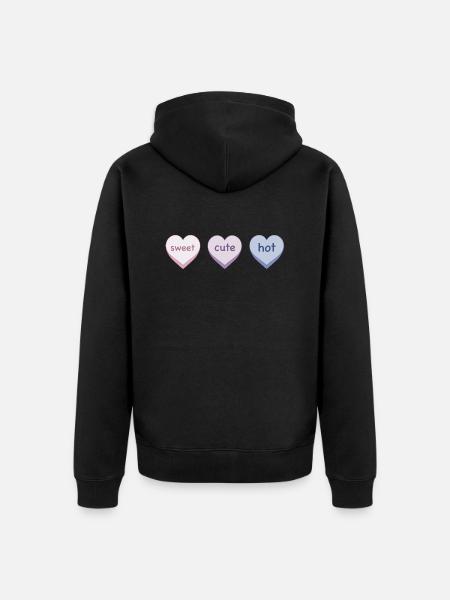 Doux mignon chaud - Veste à capuche bio Premium Unisexe - noir