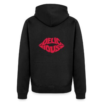 delicious kiss - Veste à capuche bio Premium Unisexe - noir - Dos - Nico (187cm)