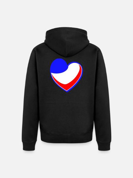 France Heart - Unisex Premium Organic Zip Hoodie - black