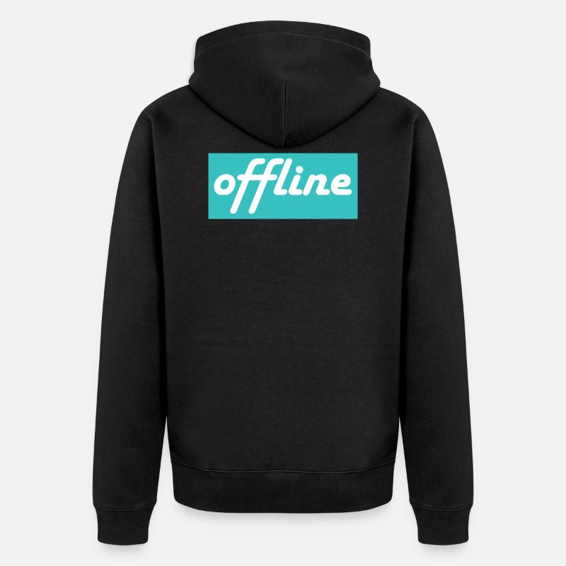 offline- bleu blanc - Veste à capuche bio Premium Unisexe - noir