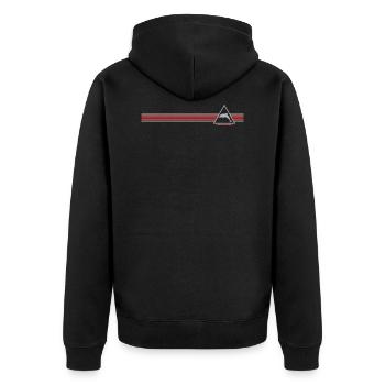 Delphin - Unisex Premium Bio Zip Hoodie - Schwarz - Hinten - Nico (187cm)