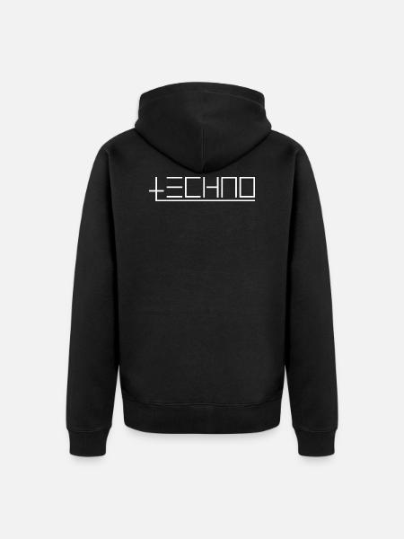 Logo techno - Veste à capuche bio Premium Unisexe - noir