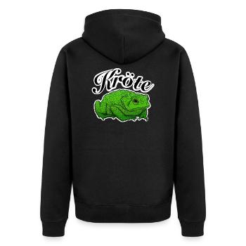Kröte - Unisex Premium Bio Zip Hoodie - Schwarz - Hinten - Nico (187cm)