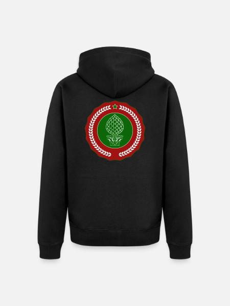 Siegel Augsburg - Rot Grün Weiß - Zirbelnuss - Unisex Premium Bio Zip Hoodie - Schwarz