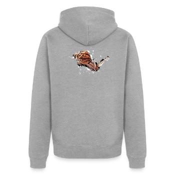 snail with dots - Unisex Premium Bio Zip Hoodie - Grau meliert - Hinten - Nico (187cm)