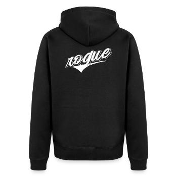 gauner rogue schurke schelm bandit spitzbube shirt - Unisex Premium Bio Zip Hoodie - Schwarz - Hinten - Nico (187cm)