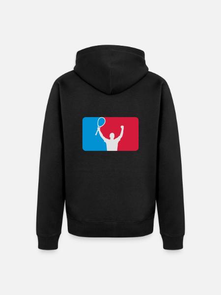Tennisspieler - Unisex Premium Bio Zip Hoodie - Schwarz