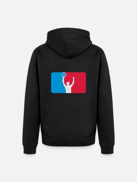 Tennisspieler - Unisex Premium Bio Zip Hoodie - Schwarz