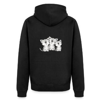 Cats cat chorus singing cats gift meow - Unisex Premium Organic Zip Hoodie - black - Back - Nico (187cm)