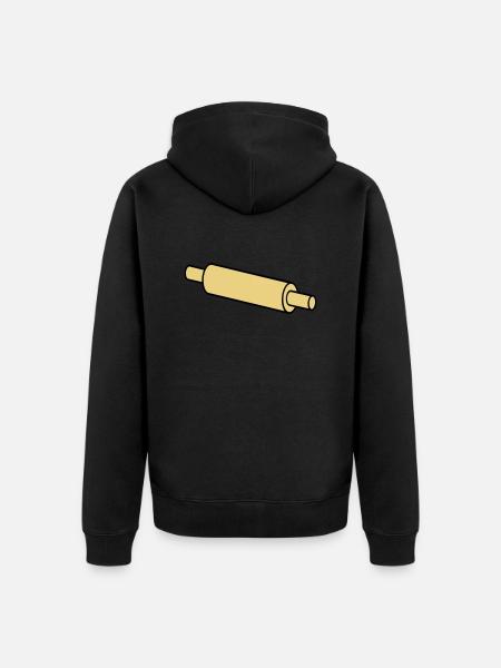rolling pin - Unisex Premium Organic Zip Hoodie - black
