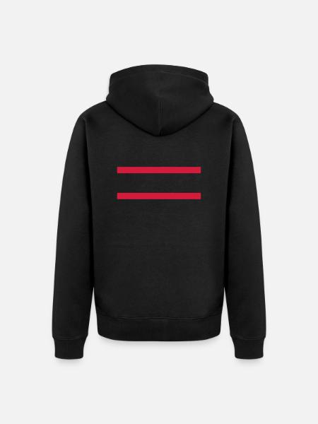 classic red border - Unisex Premium Organic Zip Hoodie - black