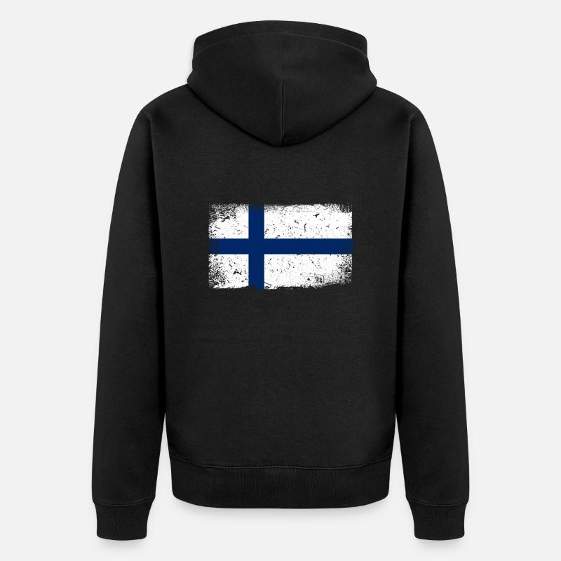 Drapeau de la Finlande - Veste à capuche bio Premium Unisexe - noir