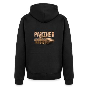 Panther Illustration - Unisex Premium Bio Zip Hoodie - Schwarz - Hinten - Nico (187cm)