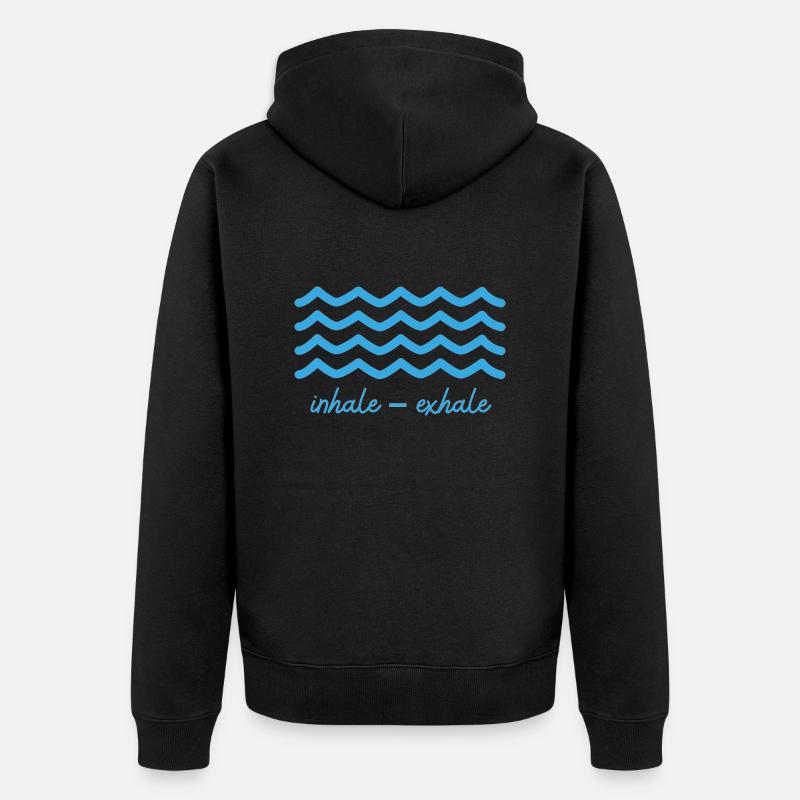 Meditations Design avec « inhale - exhale » - Veste à capuche bio Premium Unisexe - noir