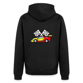 CAR FOR KIDS by The Manzanita's - Unisex Premium Organic Zip Hoodie - black - Back - Nico (187cm)
