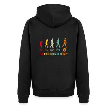 Money Evolution Bitcoin Crypto - Veste à capuche bio Premium Unisexe - noir - Dos - Nico (187cm)