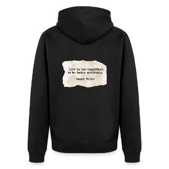 Oscar wild quote - Veste à capuche bio Premium Unisexe - noir - Dos - Nico (187cm)