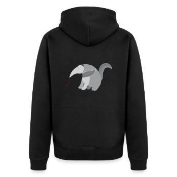 Anteater - Unisex Premium Organic Zip Hoodie - black - Back - Nico (187cm)