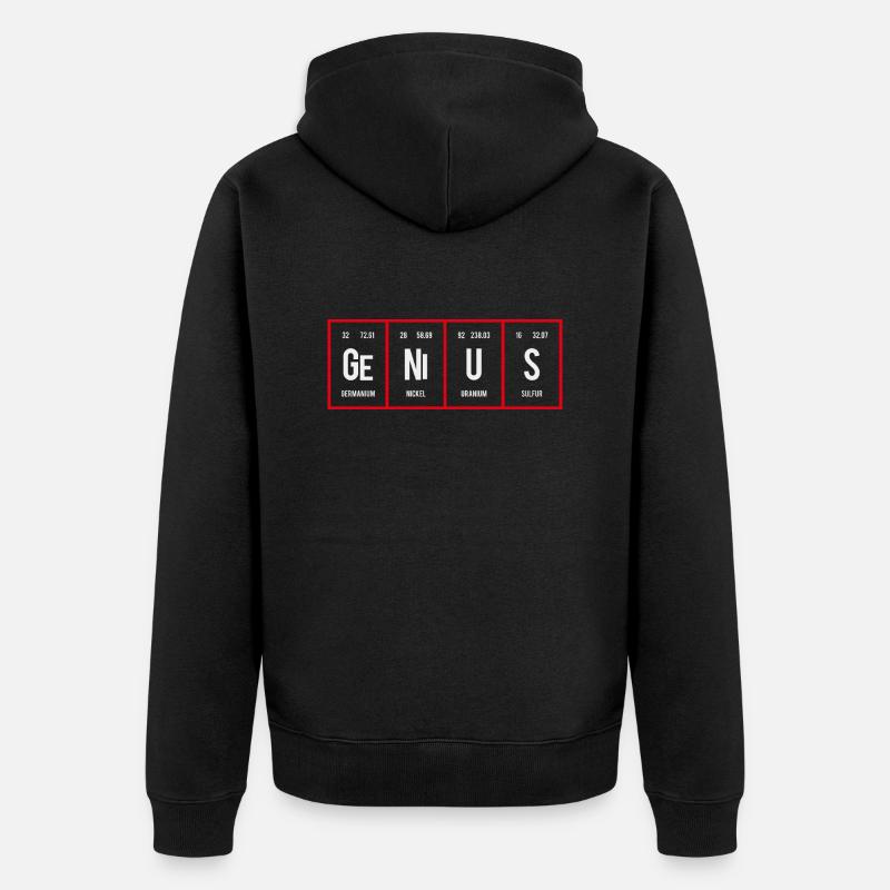 Genius - Periodensystem der Elemente - Unisex Premium Bio Zip Hoodie - Schwarz