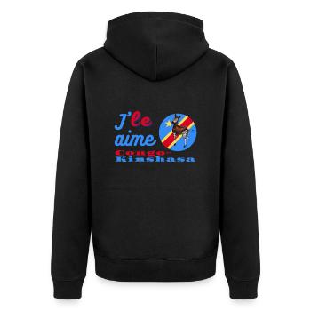 J'aime le Congo-Kinshasa - Veste à capuche bio Premium Unisexe - noir - Dos - Nico (187cm)