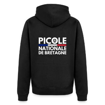 Picole Nationale de Bretagne Drapeau - Veste à capuche bio Premium Unisexe - noir - Dos - Nico (187cm)