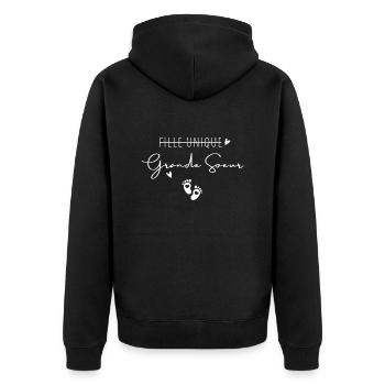 Grande sœur - Veste à capuche bio Premium Unisexe - noir - Dos - Nico (187cm)
