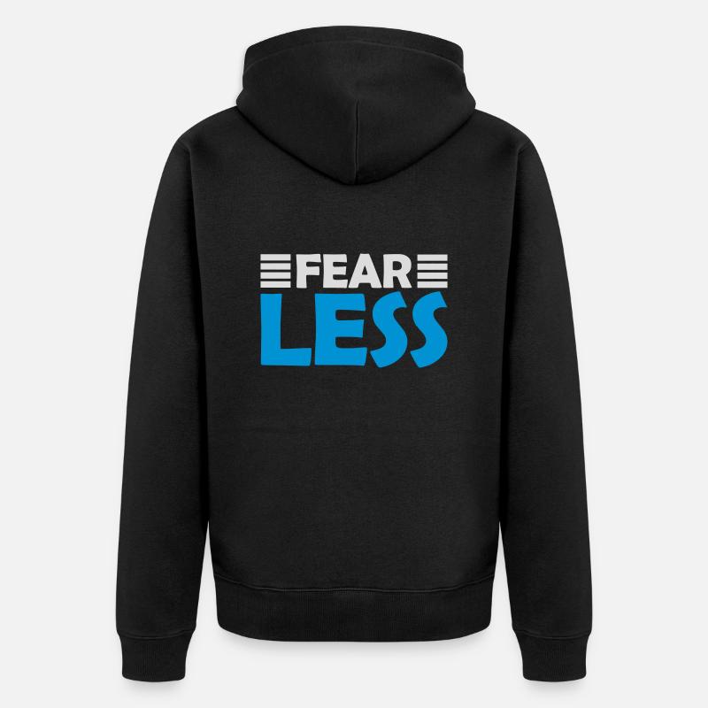 fearless Text Quote Design - Unisex Premium Organic Zip Hoodie - black