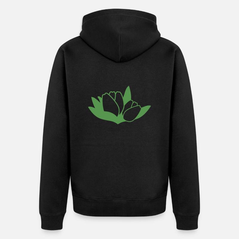 Vert tulipe - Veste à capuche bio Premium Unisexe - noir