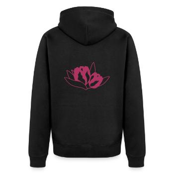 Tulpe - Unisex Premium Bio Zip Hoodie - Schwarz - Hinten - Nico (187cm)