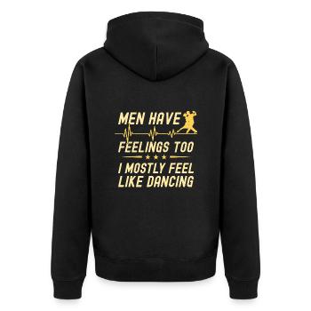 Tanzen Spruch Ballsaal Paartanz Tanz Tanzfläche - Unisex Premium Bio Zip Hoodie - Schwarz - Hinten - Nico (187cm)