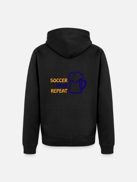 Fußball Soccer - Unisex Premium Bio Zip Hoodie - Schwarz