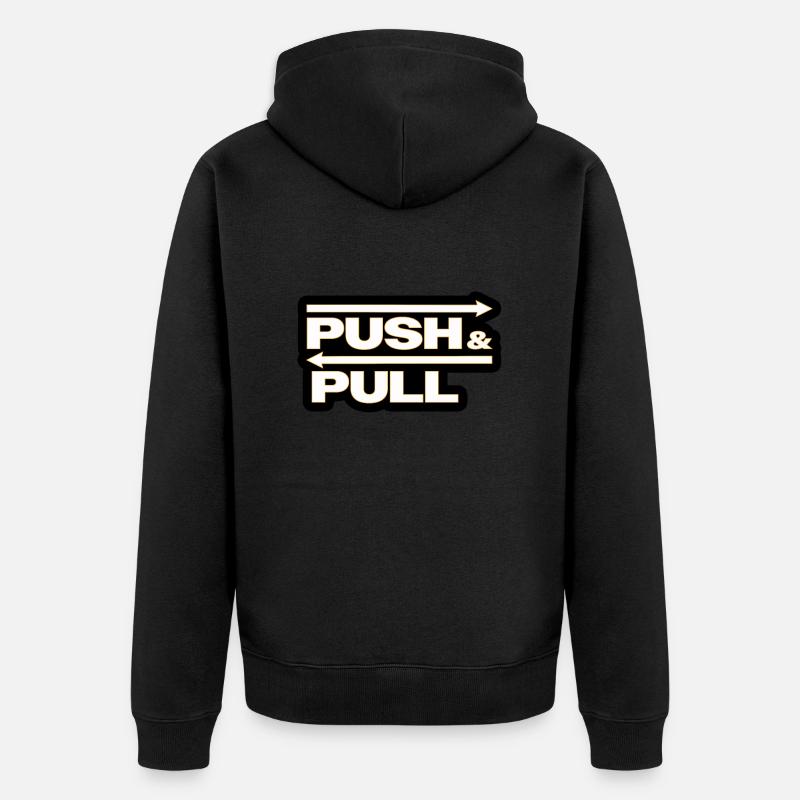 Push and Pull black - Unisex Premium Bio Zip Hoodie - Schwarz