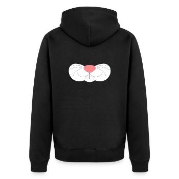 Cute bunny nose - Unisex Premium Organic Zip Hoodie - black - Back - Nico (187cm)