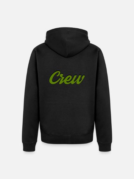 crew - Unisex Premium Organic Zip Hoodie - black