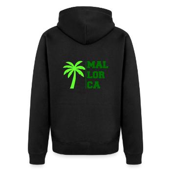 Majorca - Unisex Premium Organic Zip Hoodie - black - Back - Nico (187cm)