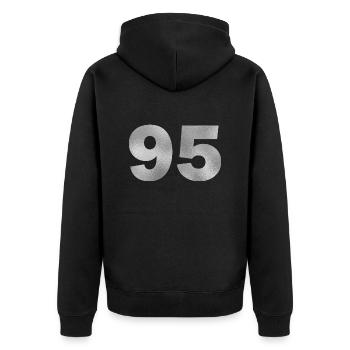 Birthday 95 years - Unisex Premium Organic Zip Hoodie - black - Back - Nico (187cm)