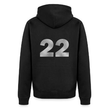 Anniversaire 22 ans - Veste à capuche bio Premium Unisexe - noir - Dos - Nico (187cm)