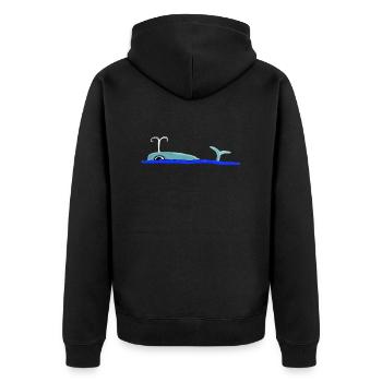 Wal - Unisex Premium Bio Zip Hoodie - Schwarz - Hinten - Nico (187cm)