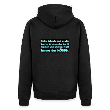 Bauer - Unisex Premium Bio Zip Hoodie - Schwarz - Hinten - Nico (187cm)