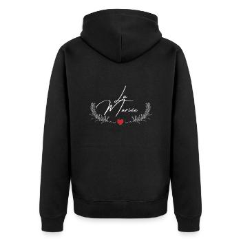 Die Braut - Passendes T-Shirt - Unisex Premium Bio Zip Hoodie - Schwarz - Hinten - Nico (187cm)
