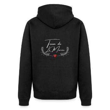 Team der Braut - passendes T-Shirt - Unisex Premium Bio Zip Hoodie - Schwarz - Hinten - Nico (187cm)
