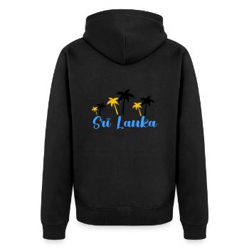 sri lanka 1 - Unisex Premium Bio Zip Hoodie - Schwarz - Hinten - Nico (187cm)
