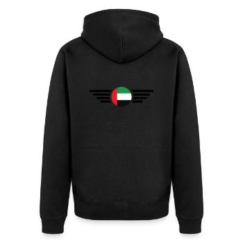 United Arab Emirates Style Design T-Shirt - Unisex Premium Organic Zip Hoodie - black - Back - Nico (187cm)
