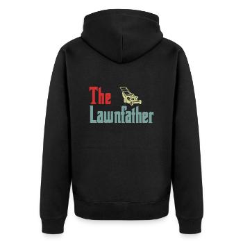 Lawn Mowing Lawnfather Father's Day Funny - Unisex Premium Organic Zip Hoodie - black - Back - Nico (187cm)