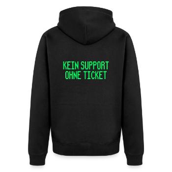 Systemadministrator Admin Spruch Computer - Unisex Premium Bio Zip Hoodie - Schwarz - Hinten - Nico (187cm)