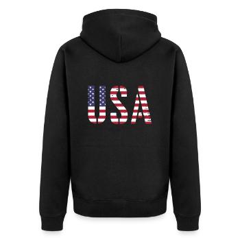 Les États-Unis aux couleurs du drapeau américain drapeau - Veste à capuche bio Premium Unisexe - noir - Dos - Nico (187cm)