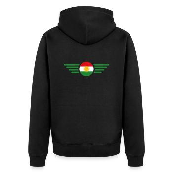 Ich liebe Kurdistan, Eleganz Stil Design T-Shirt - Unisex Premium Bio Zip Hoodie - Schwarz - Hinten - Nico (187cm)